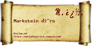 Markstein Örs névjegykártya