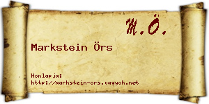 Markstein Örs névjegykártya