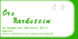 ors markstein business card